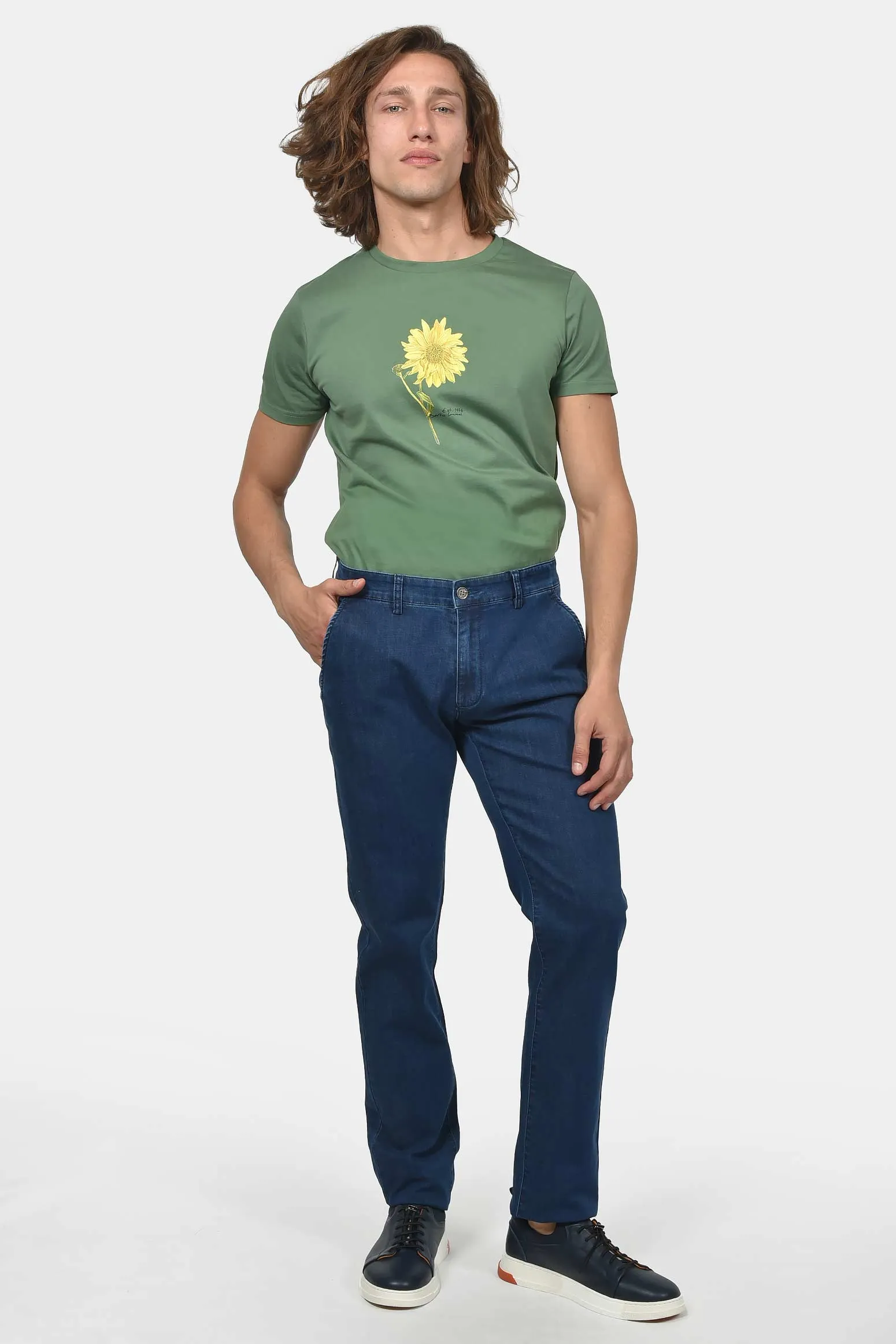 Ανδρικό Τζιν Chinos Παντελόνι Classic Fit Με Μαλακή Υφή