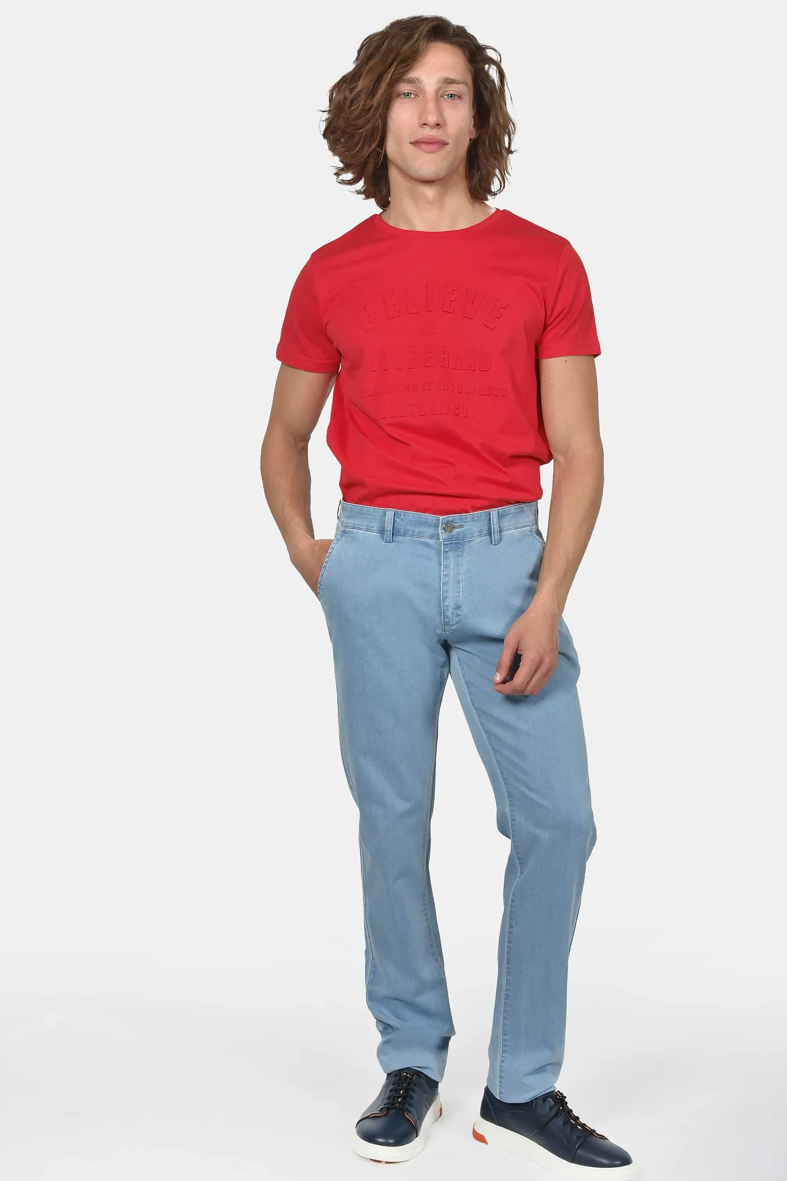 Ανδρικό Τζιν Chinos Παντελόνι Classic Fit Με Μαλακή Υφή
