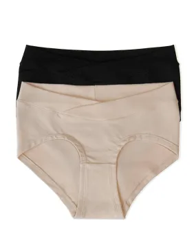 2 Pack Under the Bump Maternity Underwear Hipster Fit | XXL/3XL