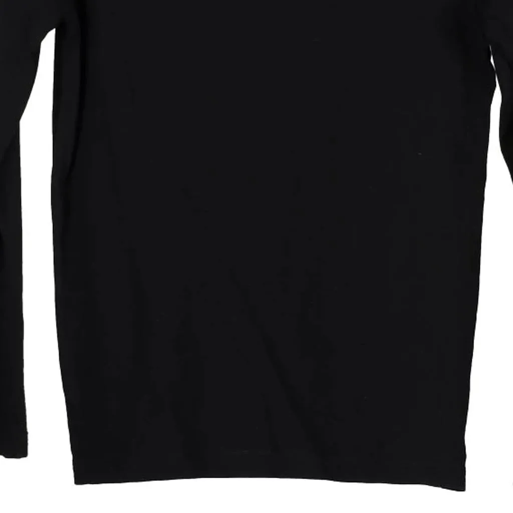 Age 9-10 Bikkembergs Spellout Long Sleeve T-Shirt - Small Black Cotton