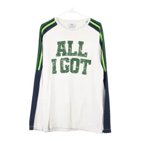 All I Got Adidas Long Sleeve T-Shirt - Medium White Cotton