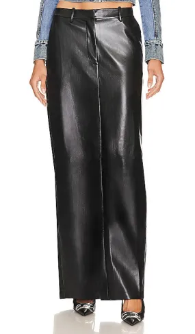 Amanda Uprichard X Revolve Dossi Faux Leather Maxi Skirt in Black