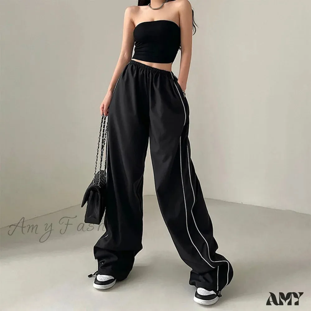 Amy Fashion - Elastic Waist Retro Solid Summer Clothes