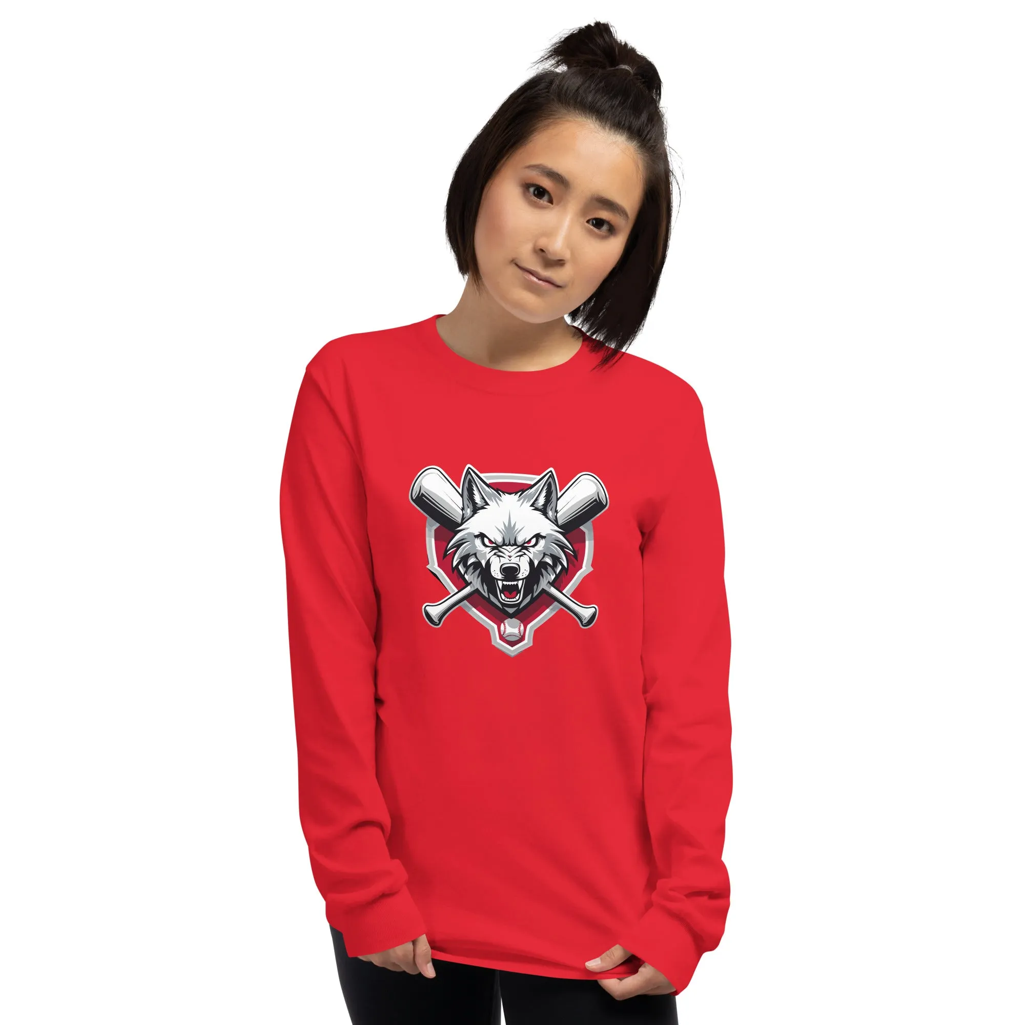 Angry Wolf baseball Long Sleeve Shirt