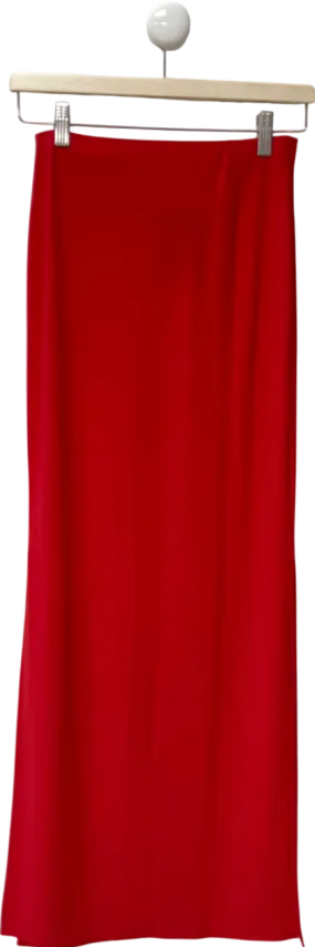 ASOS Red Vila Satin Maxi Skirt UK 8