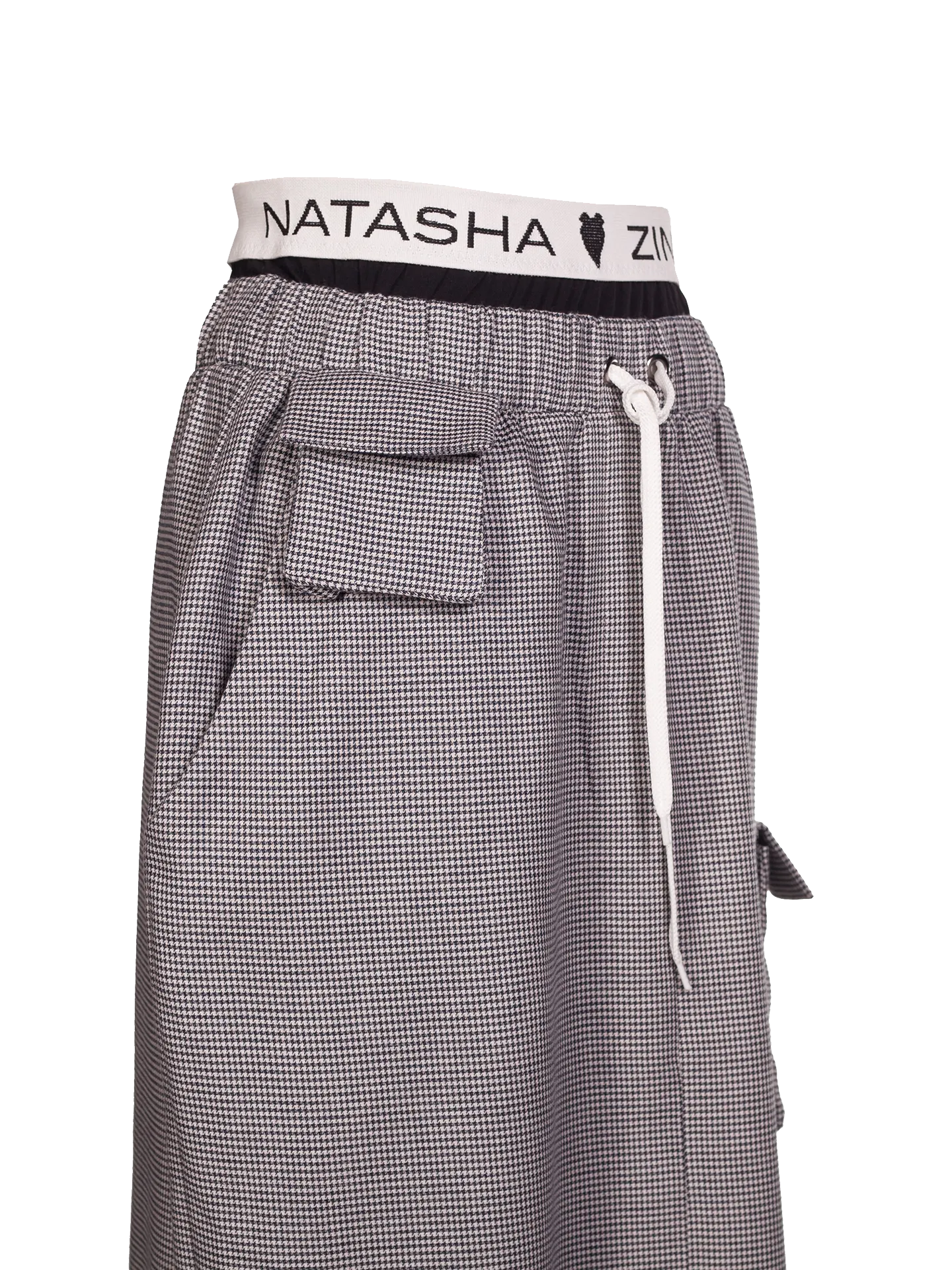 Black/White Elastic Waist Maxi Skirt