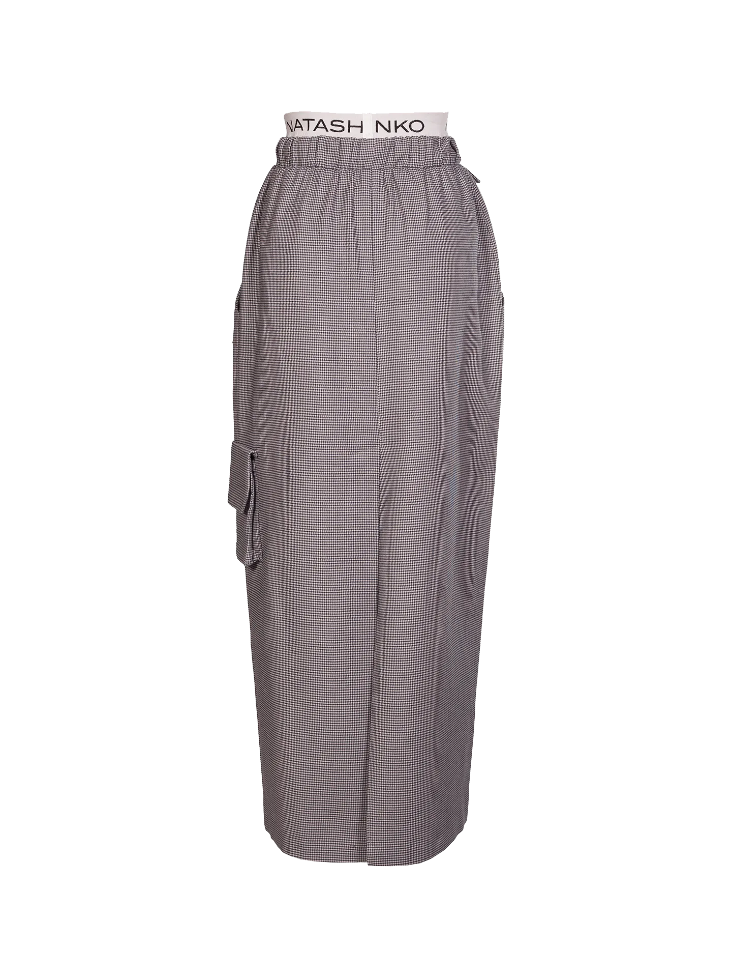 Black/White Elastic Waist Maxi Skirt