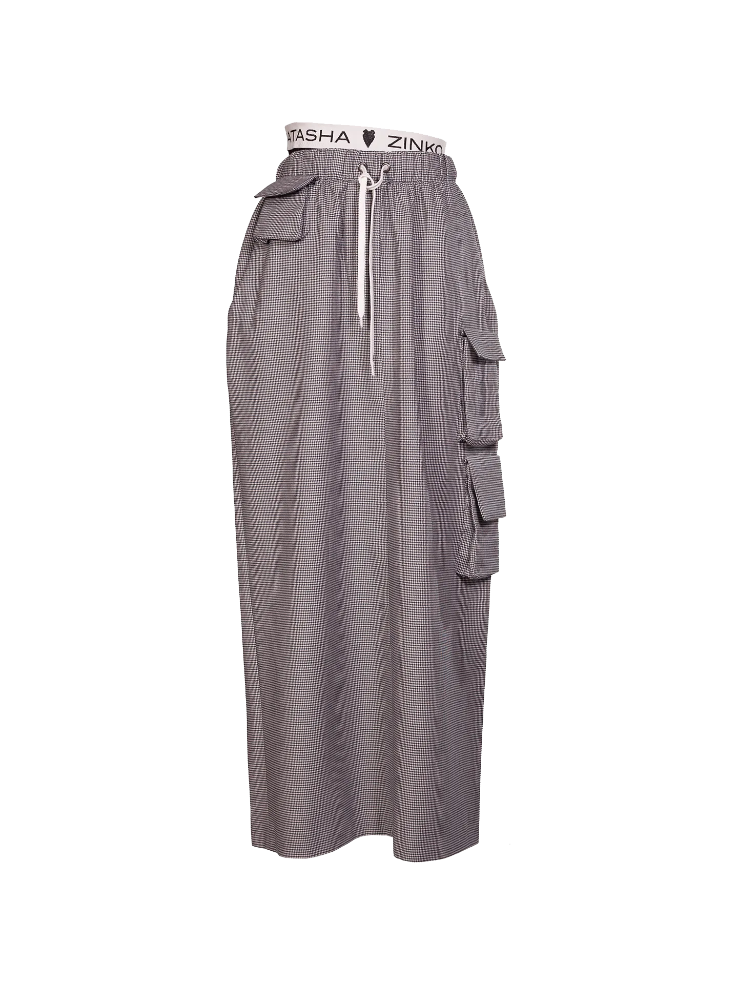 Black/White Elastic Waist Maxi Skirt