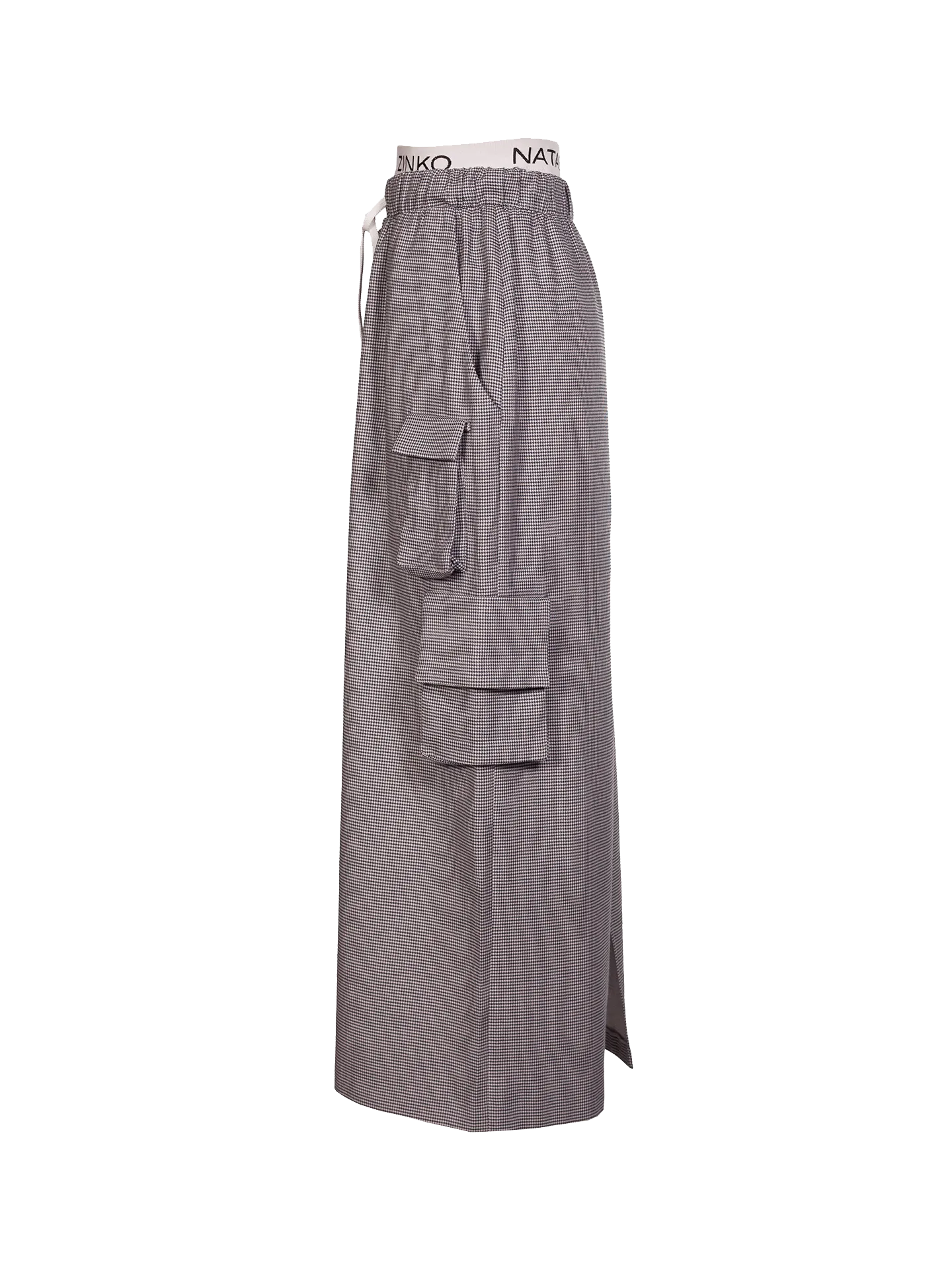 Black/White Elastic Waist Maxi Skirt