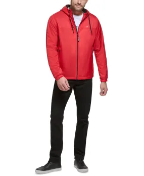 Calvin Klein Mens Polar Fleece Lined Windbreaker Jacket Bright Red Small