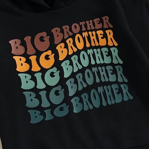 Canis Kids Toddler Baby Boys Big Brother Sweatshirt Long Sleeve Hoodie Top Sibling Reveal Announcement（Grey,12-18 Months