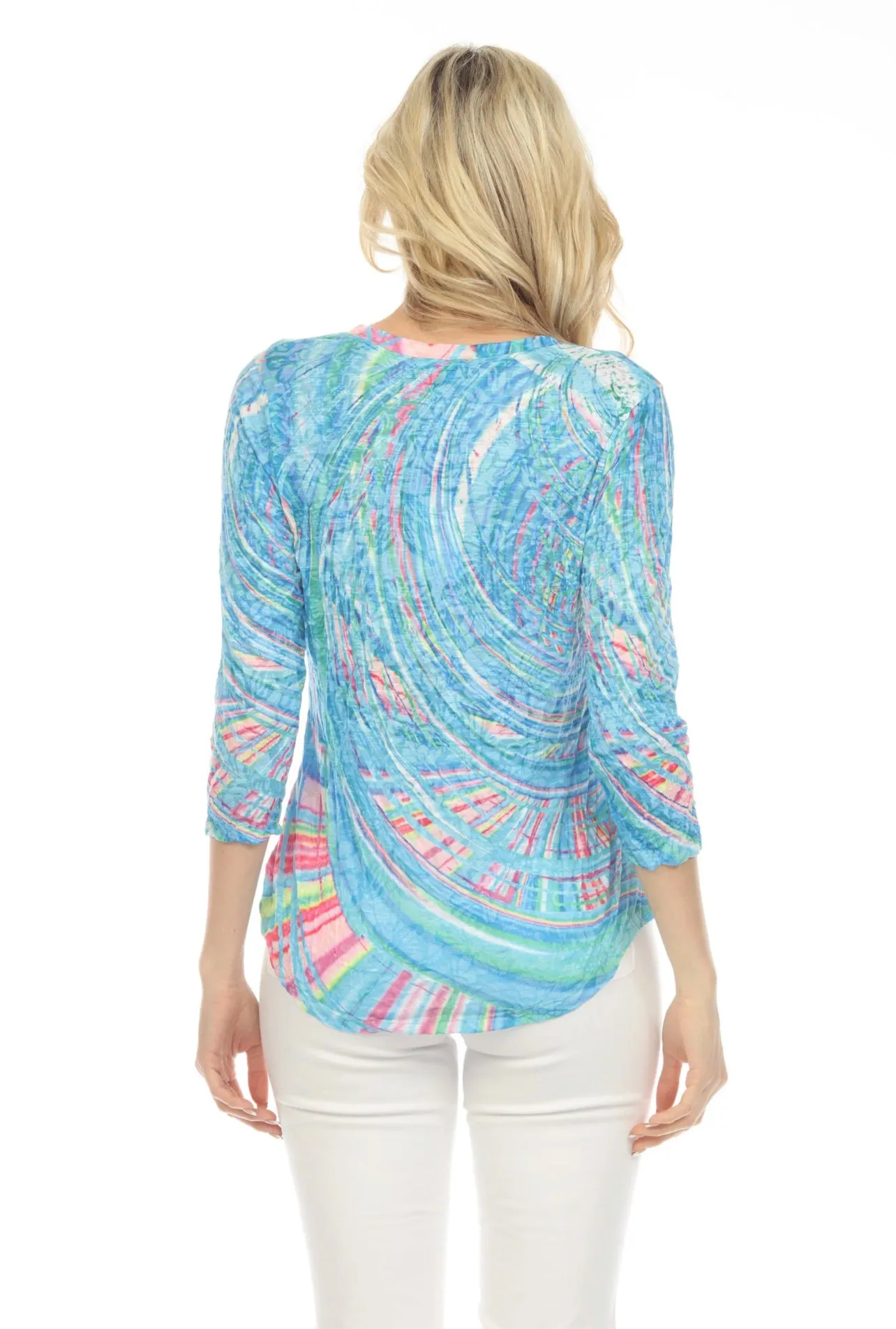CARINE CA14682 V-NECK TOP - AURORA SWIRL
