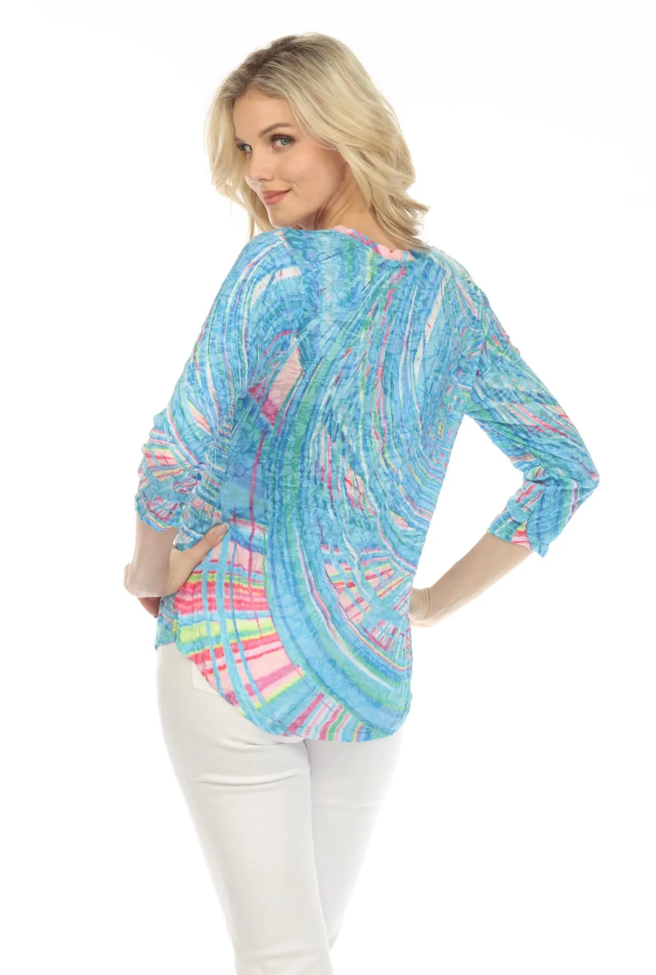 CARINE CA14682 V-NECK TOP - AURORA SWIRL