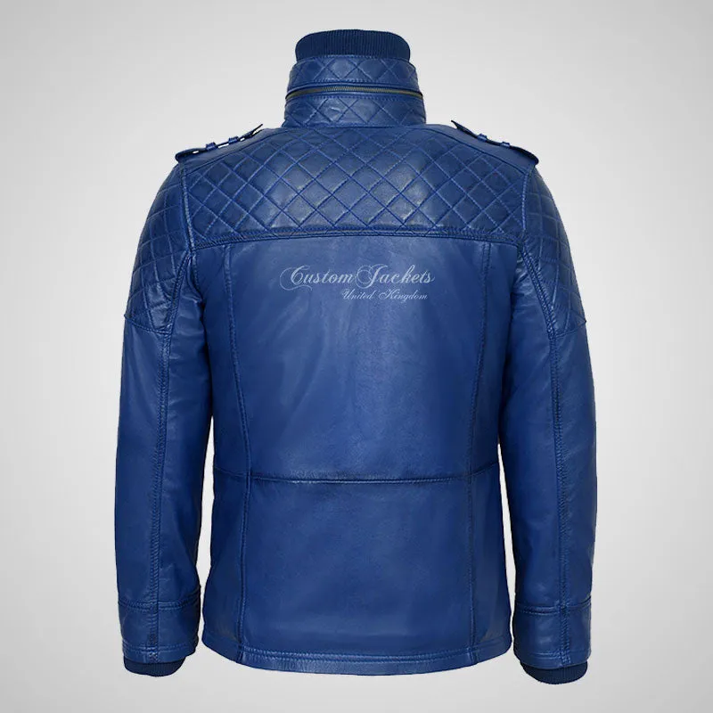 CLIFTON Men's Casual Fashion Biker Style Double Collared Leather Jacket
