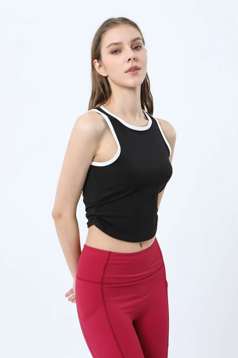 Color Block Ruched Tank Top
