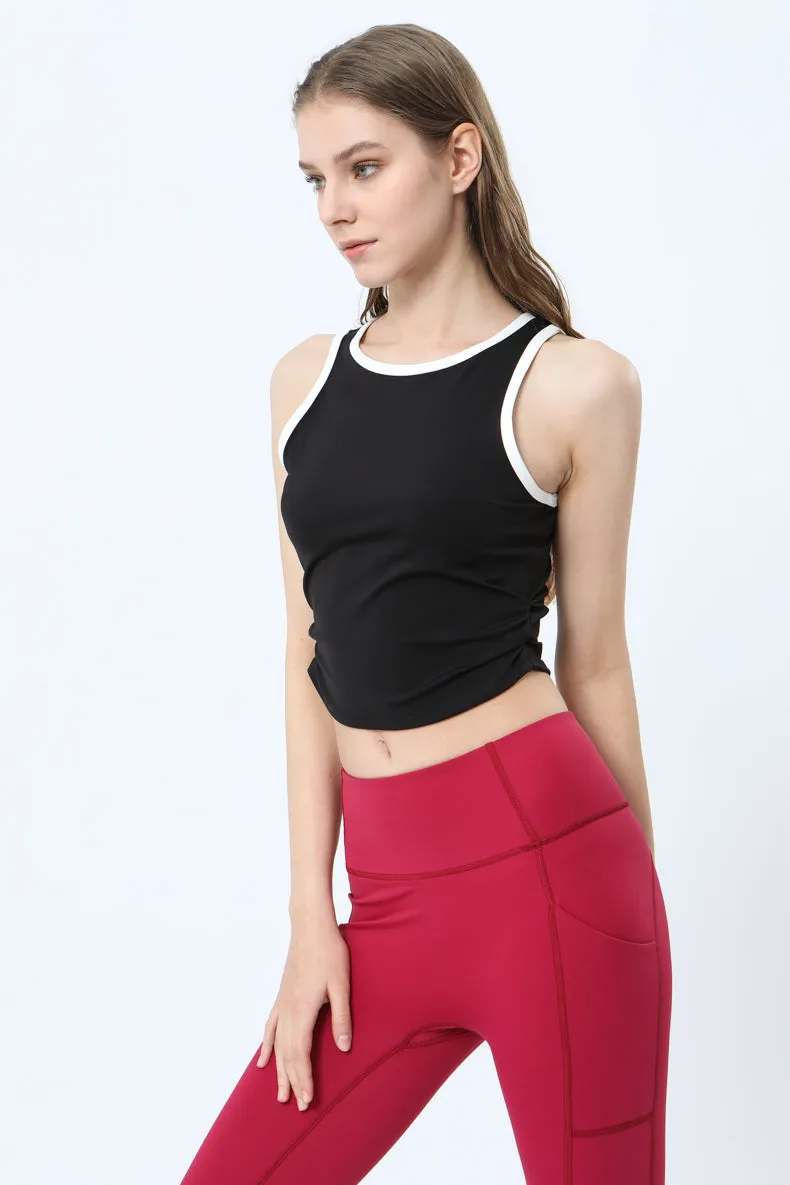 Color Block Ruched Tank Top