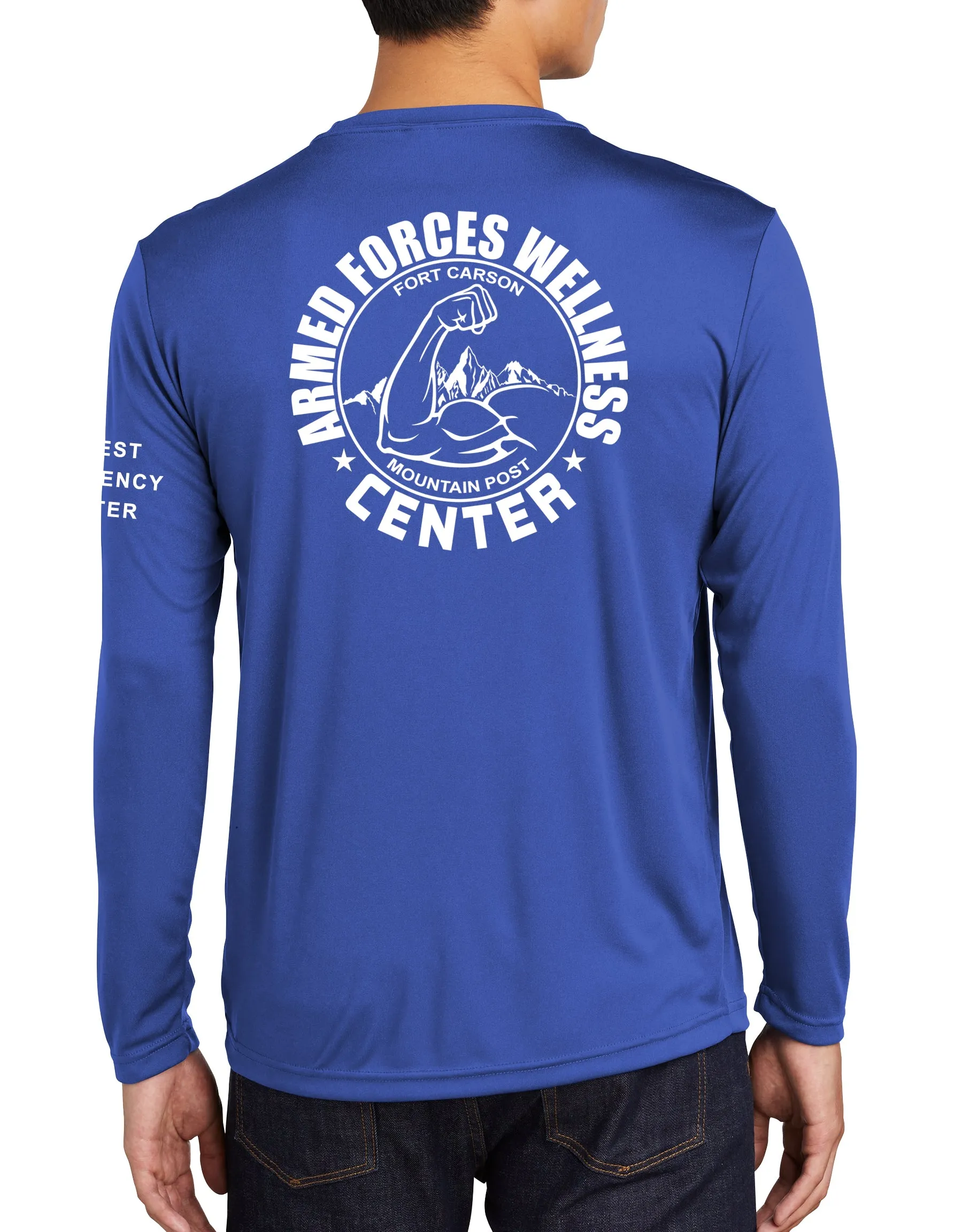 Colors LS Athletic Performance Shirt. (Silky Feel) Art on Back, Round Design