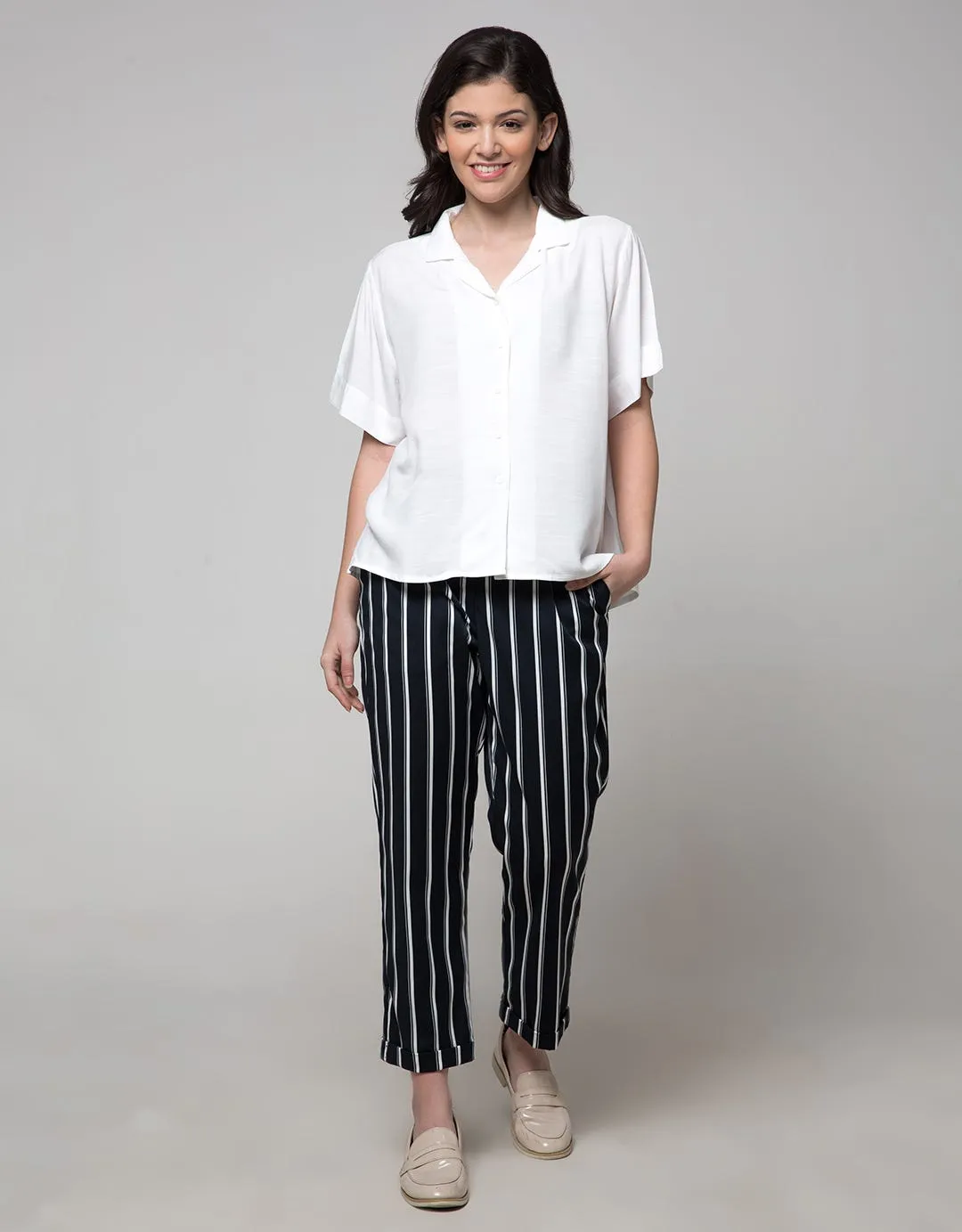 Connexion Long Pants Stripes Ruffle