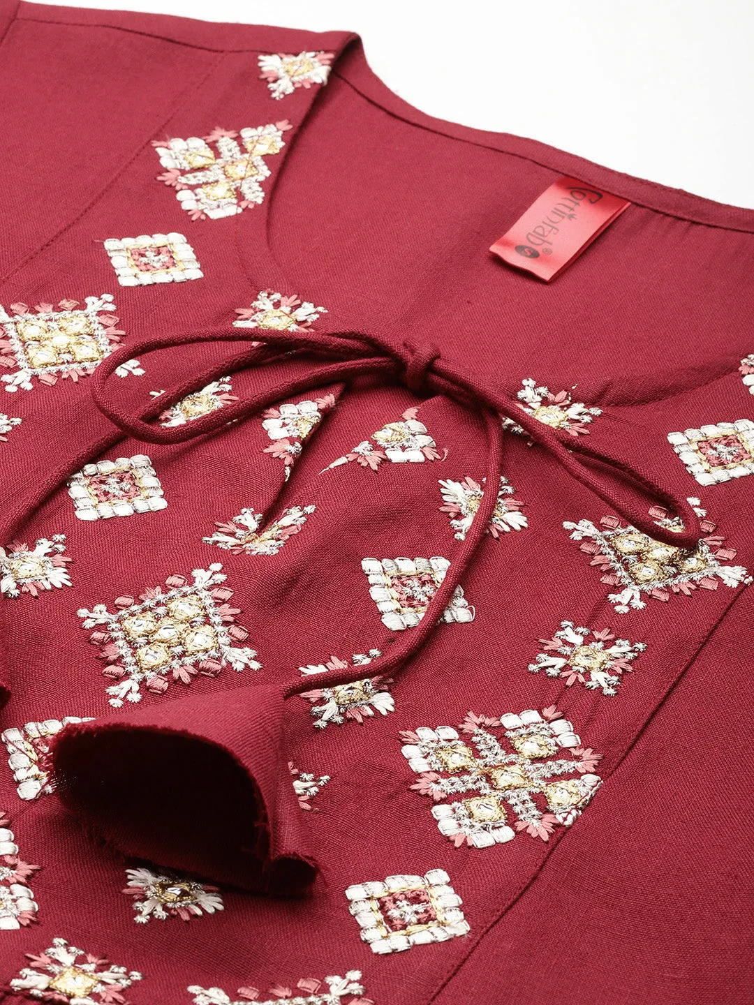 Cottinfab Embroidered Tie-Up Tunic