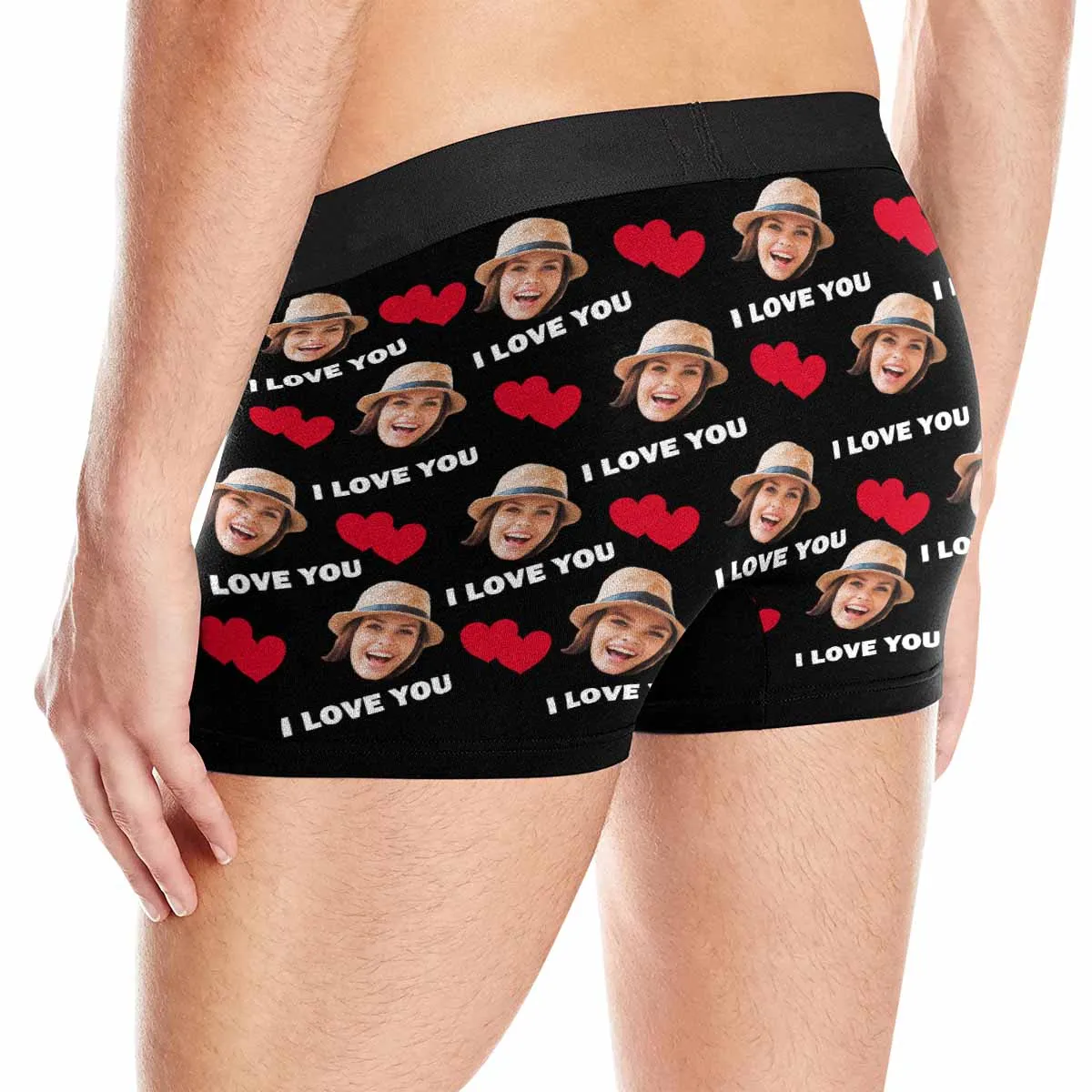 Custom Face Love You Women's Boyshort Panties&Men's Boxer Briefs Made for You Custom Underwear For Couple Valentine's Day Gift