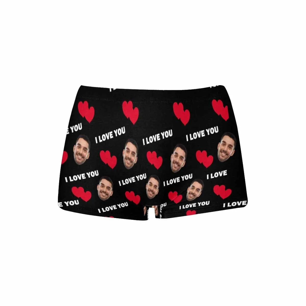 Custom Face Love You Women's Boyshort Panties&Men's Boxer Briefs Made for You Custom Underwear For Couple Valentine's Day Gift