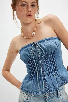 Denim Wink Wink Tube- Medium Wash