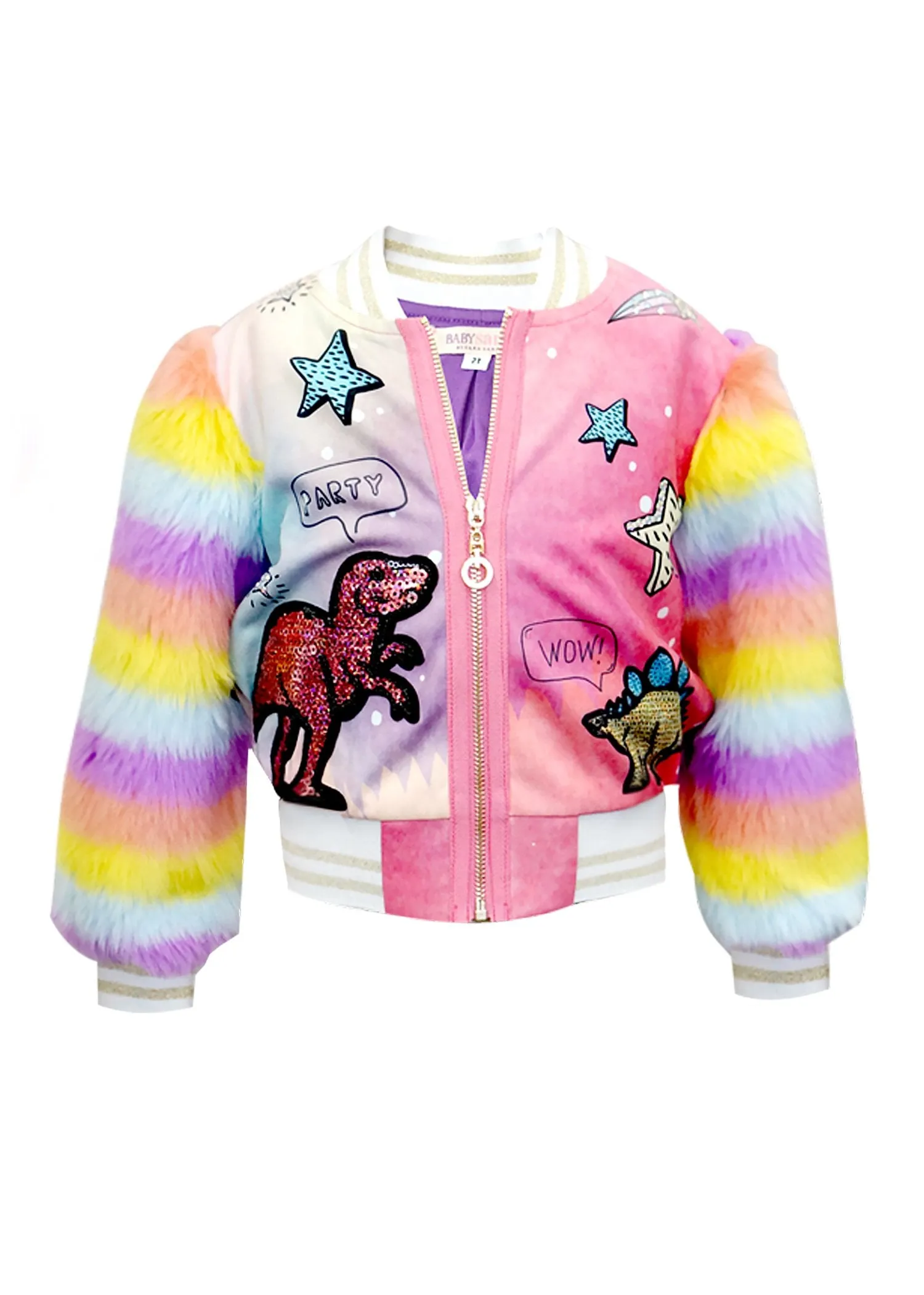 DINOSAUR PRINT BOMBER JACKET (B38116)