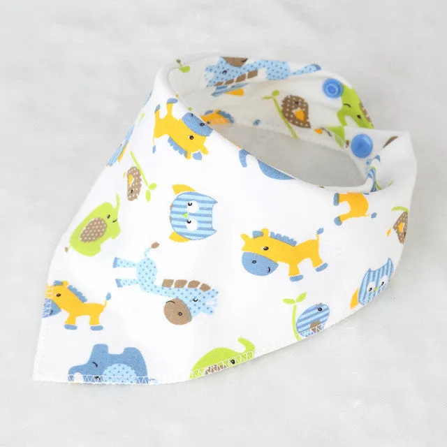DreamShining Baby Bibs New Cartoon Apron Double Layers Soft Cotton Newborn Burp Cloths Bibs Kids Scarf Bandana Baby Saliva Towel