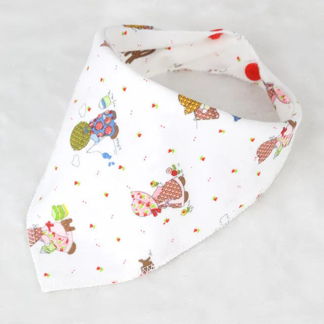 DreamShining Baby Bibs New Cartoon Apron Double Layers Soft Cotton Newborn Burp Cloths Bibs Kids Scarf Bandana Baby Saliva Towel
