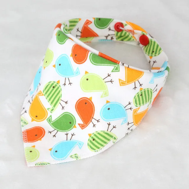 DreamShining Baby Bibs New Cartoon Apron Double Layers Soft Cotton Newborn Burp Cloths Bibs Kids Scarf Bandana Baby Saliva Towel