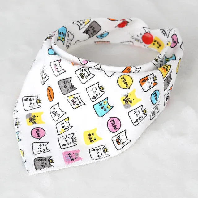 DreamShining Baby Bibs New Cartoon Apron Double Layers Soft Cotton Newborn Burp Cloths Bibs Kids Scarf Bandana Baby Saliva Towel