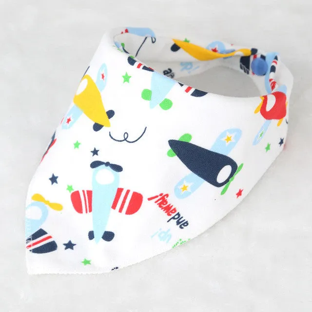 DreamShining Baby Bibs New Cartoon Apron Double Layers Soft Cotton Newborn Burp Cloths Bibs Kids Scarf Bandana Baby Saliva Towel
