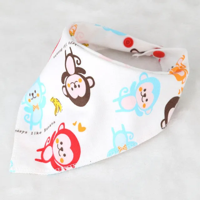 DreamShining Baby Bibs New Cartoon Apron Double Layers Soft Cotton Newborn Burp Cloths Bibs Kids Scarf Bandana Baby Saliva Towel