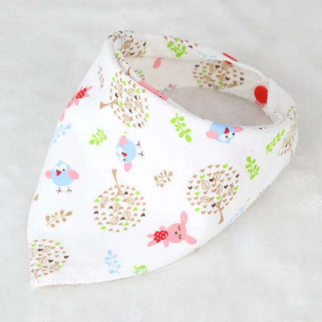 DreamShining Baby Bibs New Cartoon Apron Double Layers Soft Cotton Newborn Burp Cloths Bibs Kids Scarf Bandana Baby Saliva Towel