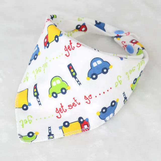 DreamShining Baby Bibs New Cartoon Apron Double Layers Soft Cotton Newborn Burp Cloths Bibs Kids Scarf Bandana Baby Saliva Towel