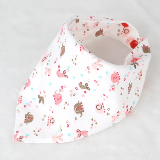 DreamShining Baby Bibs New Cartoon Apron Double Layers Soft Cotton Newborn Burp Cloths Bibs Kids Scarf Bandana Baby Saliva Towel