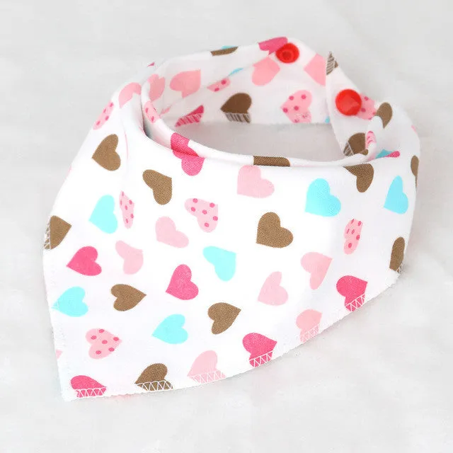 DreamShining Baby Bibs New Cartoon Apron Double Layers Soft Cotton Newborn Burp Cloths Bibs Kids Scarf Bandana Baby Saliva Towel