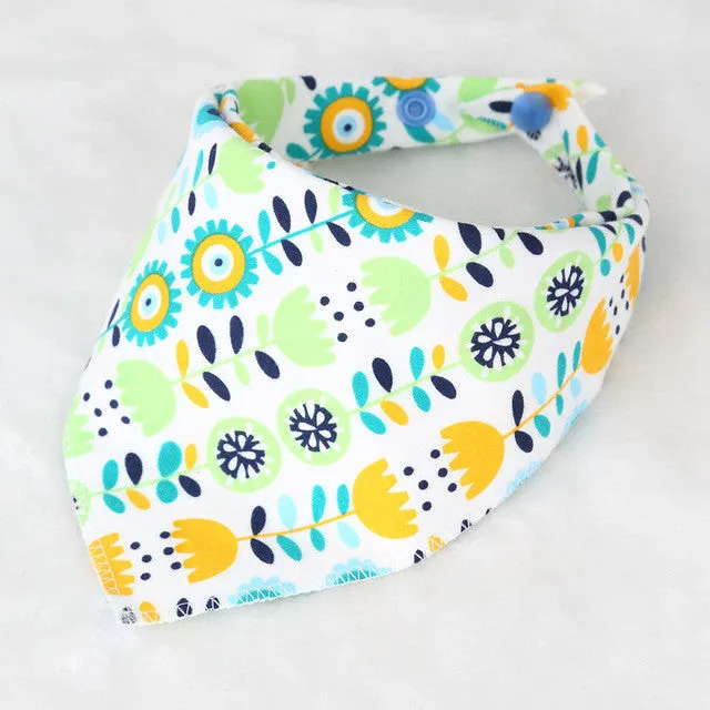 DreamShining Baby Bibs New Cartoon Apron Double Layers Soft Cotton Newborn Burp Cloths Bibs Kids Scarf Bandana Baby Saliva Towel
