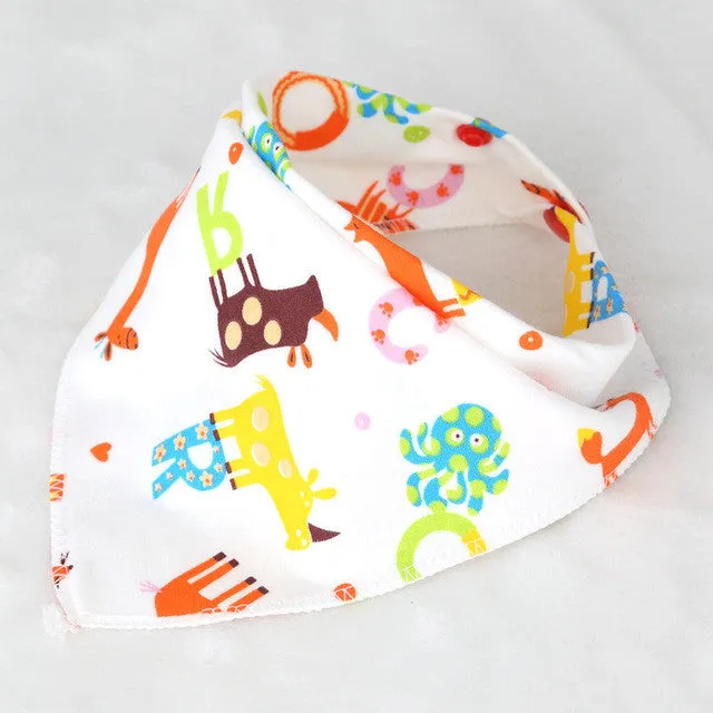 DreamShining Baby Bibs New Cartoon Apron Double Layers Soft Cotton Newborn Burp Cloths Bibs Kids Scarf Bandana Baby Saliva Towel