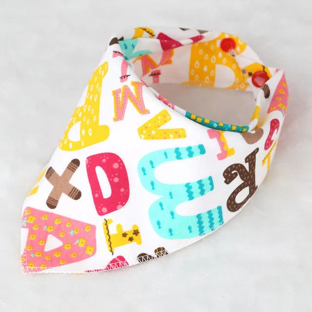 DreamShining Baby Bibs New Cartoon Apron Double Layers Soft Cotton Newborn Burp Cloths Bibs Kids Scarf Bandana Baby Saliva Towel