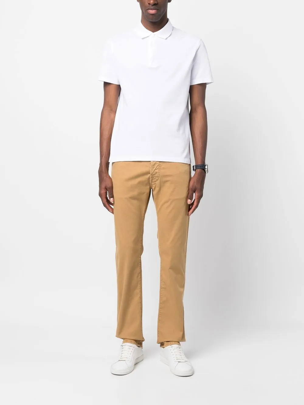 embossed-logo patch detail chinos