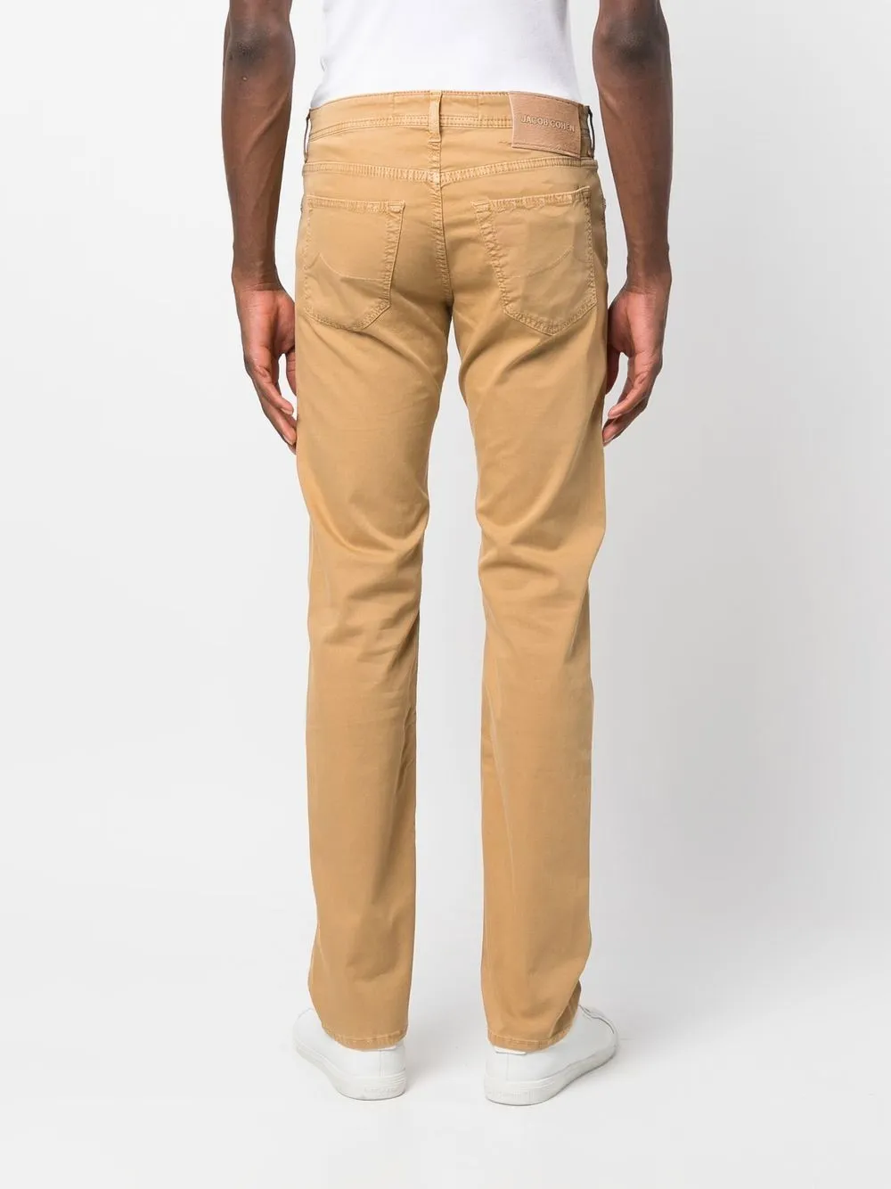 embossed-logo patch detail chinos