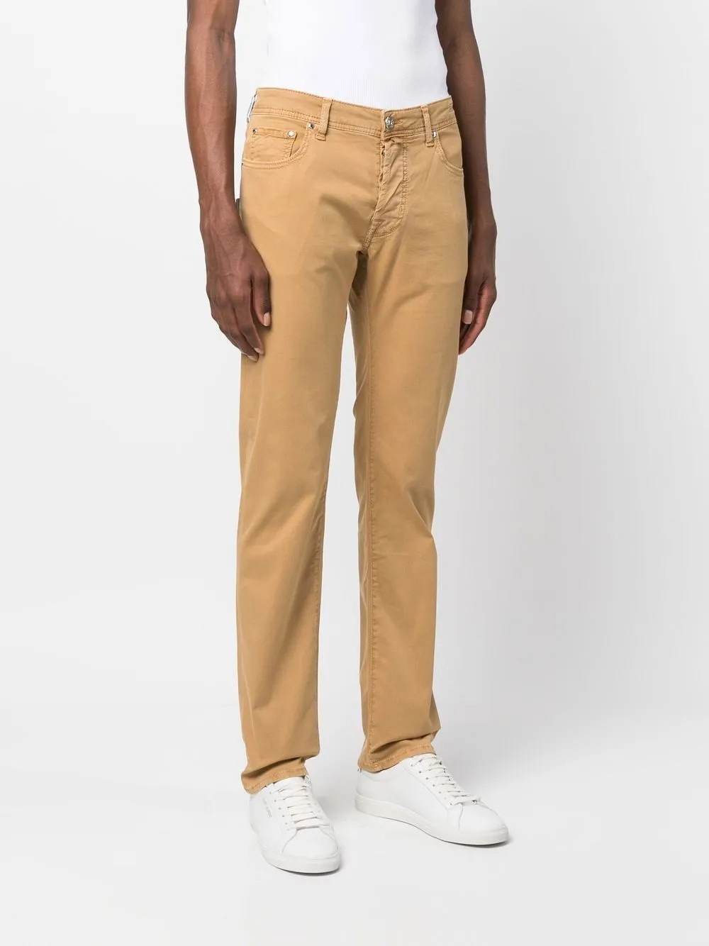 embossed-logo patch detail chinos