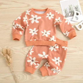Flower Sweatshirt Set