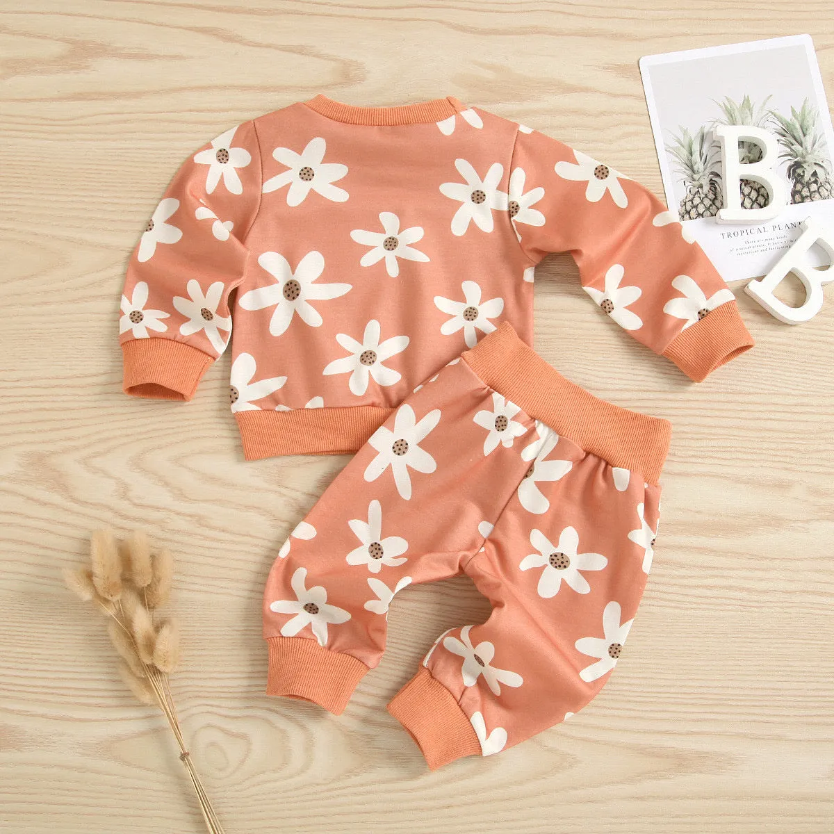 Flower Sweatshirt Set