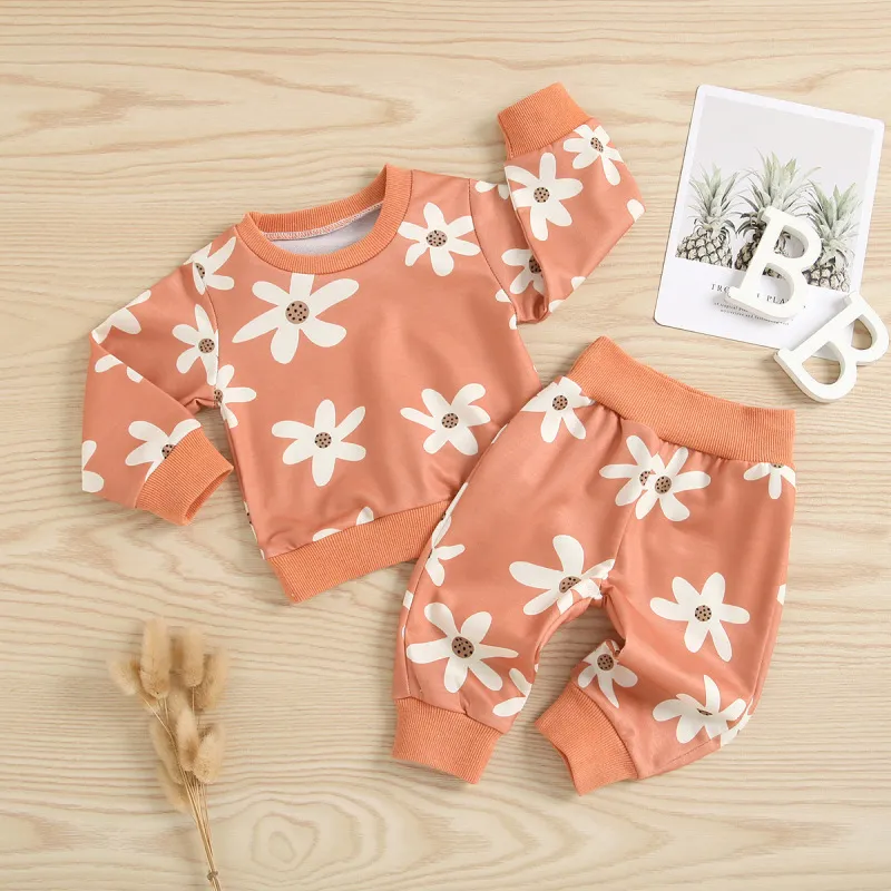 Flower Sweatshirt Set