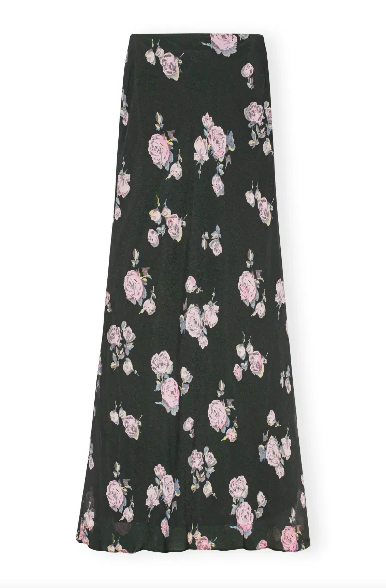 Fluid Crepe Maxi Skirt