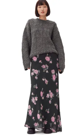 Fluid Crepe Maxi Skirt