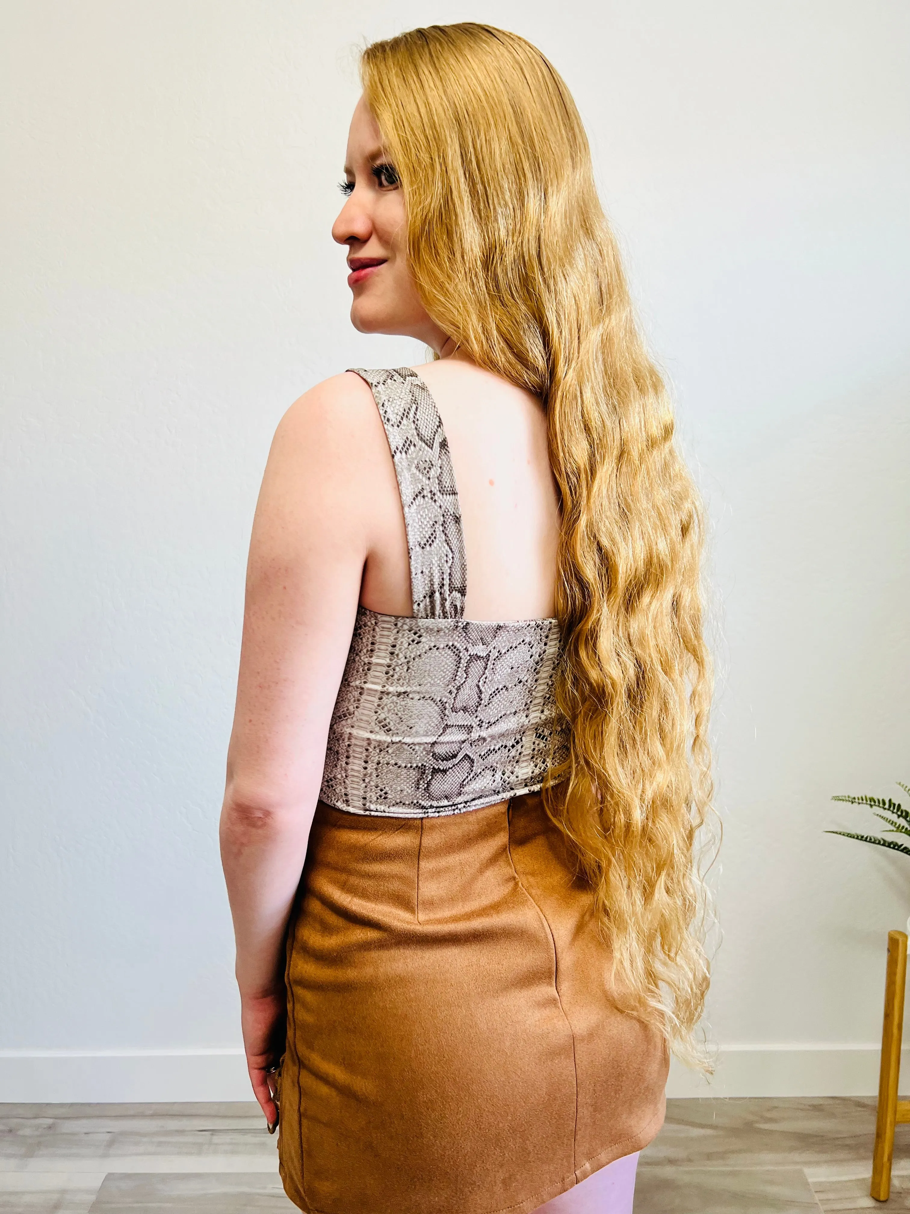Harper Crop Top ( Snake Print)