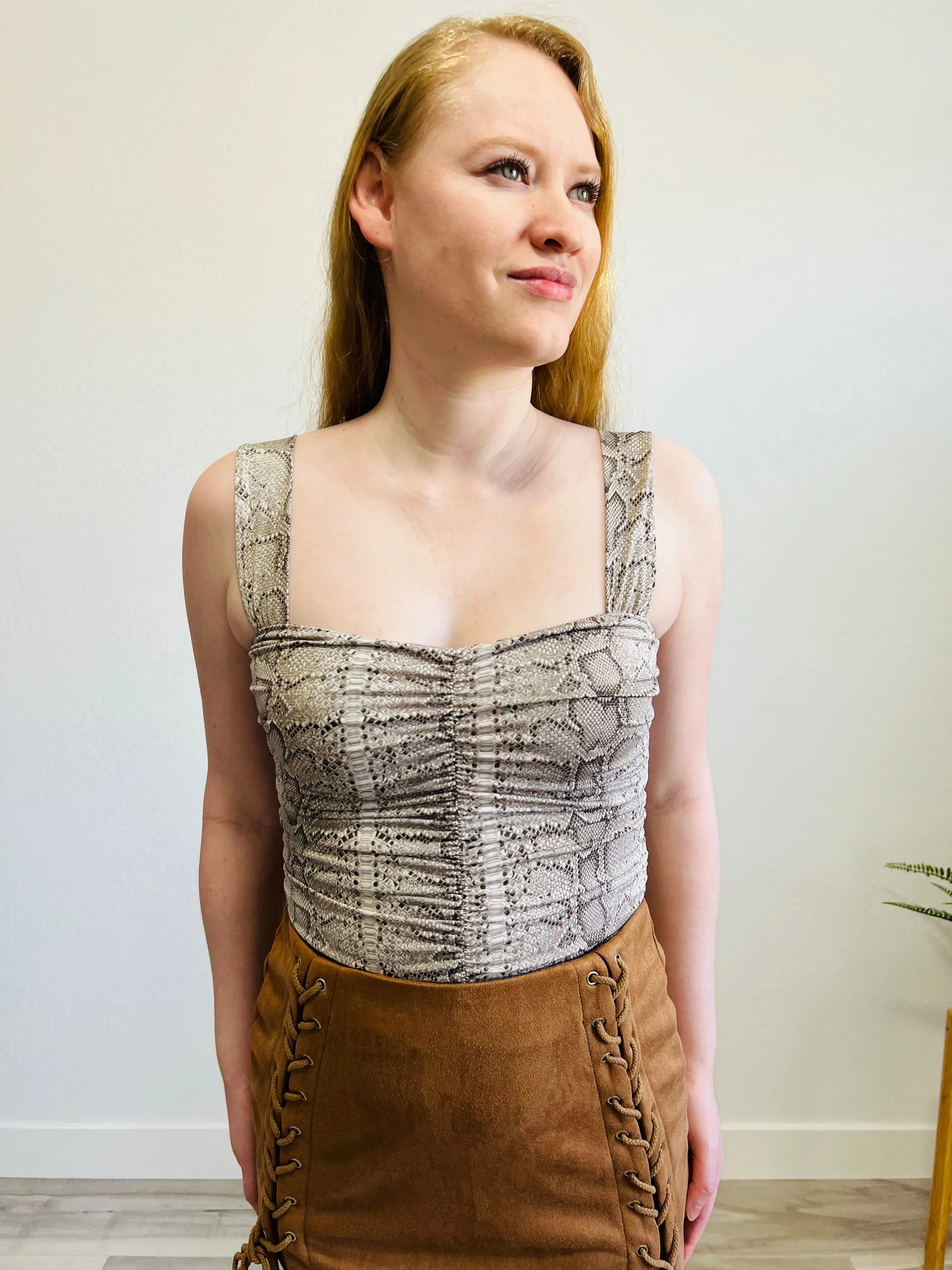 Harper Crop Top ( Snake Print)